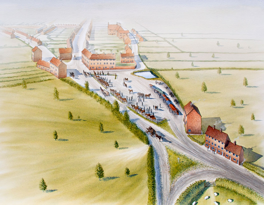 A street view illustration of The Horsefair in Kidderminster.